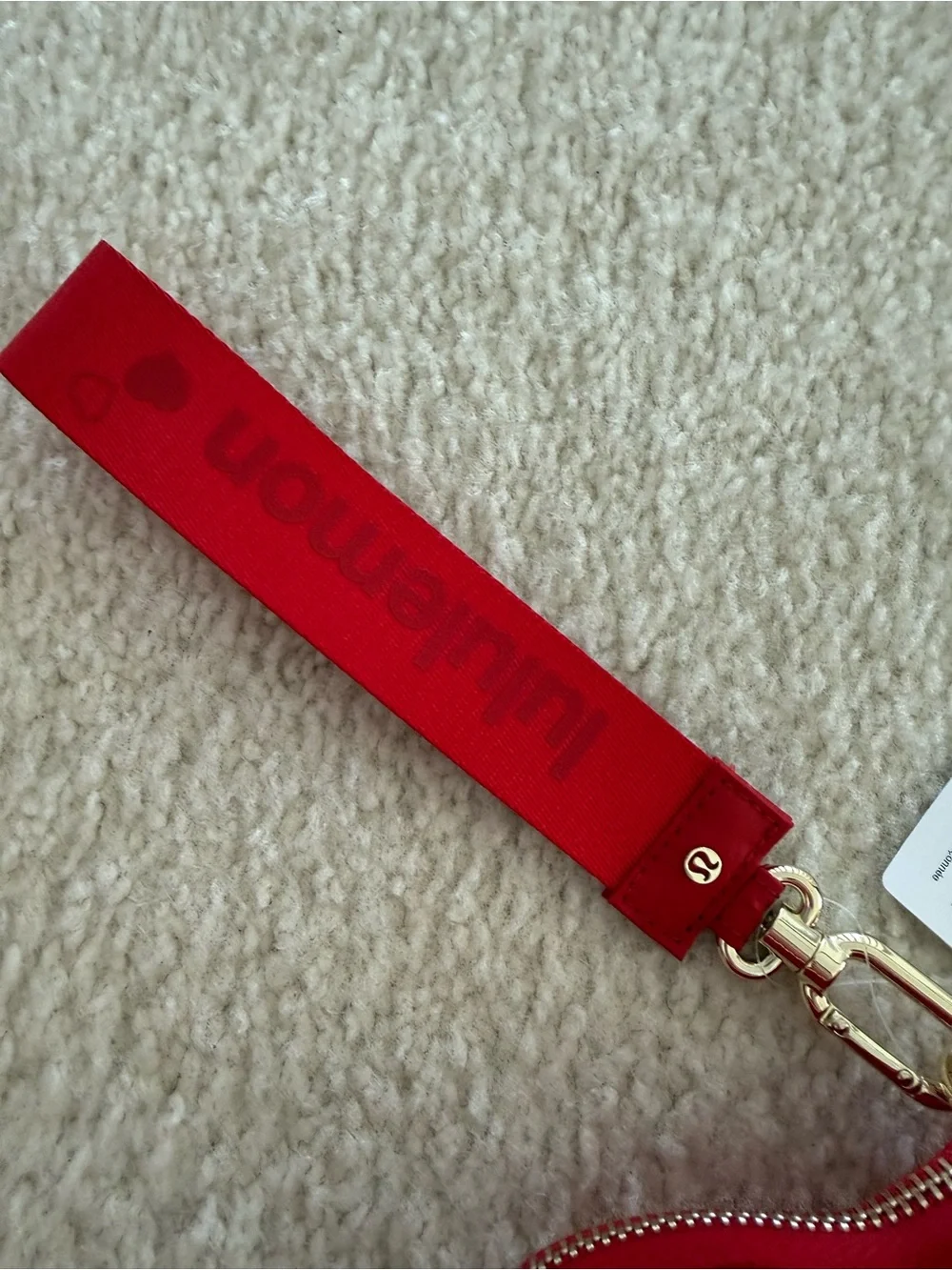 lululemon athletica Red Geometric Heart Wristlet
